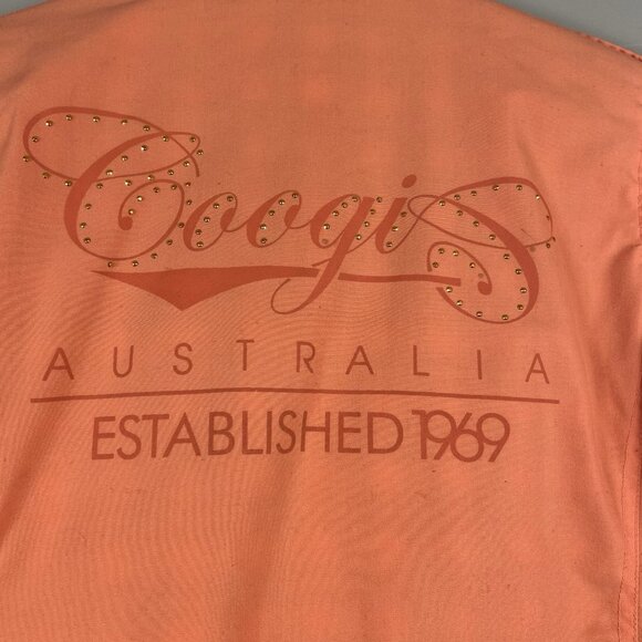 Coogi Jacket Womens Size M Orange Studded Hood Casual Full Zip Australia Cotton - Picture 10 of 16